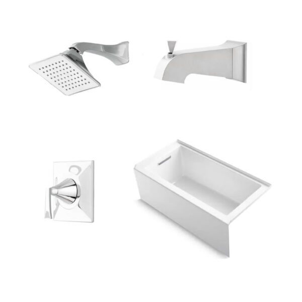 Secondary Bath Set and Bathtub