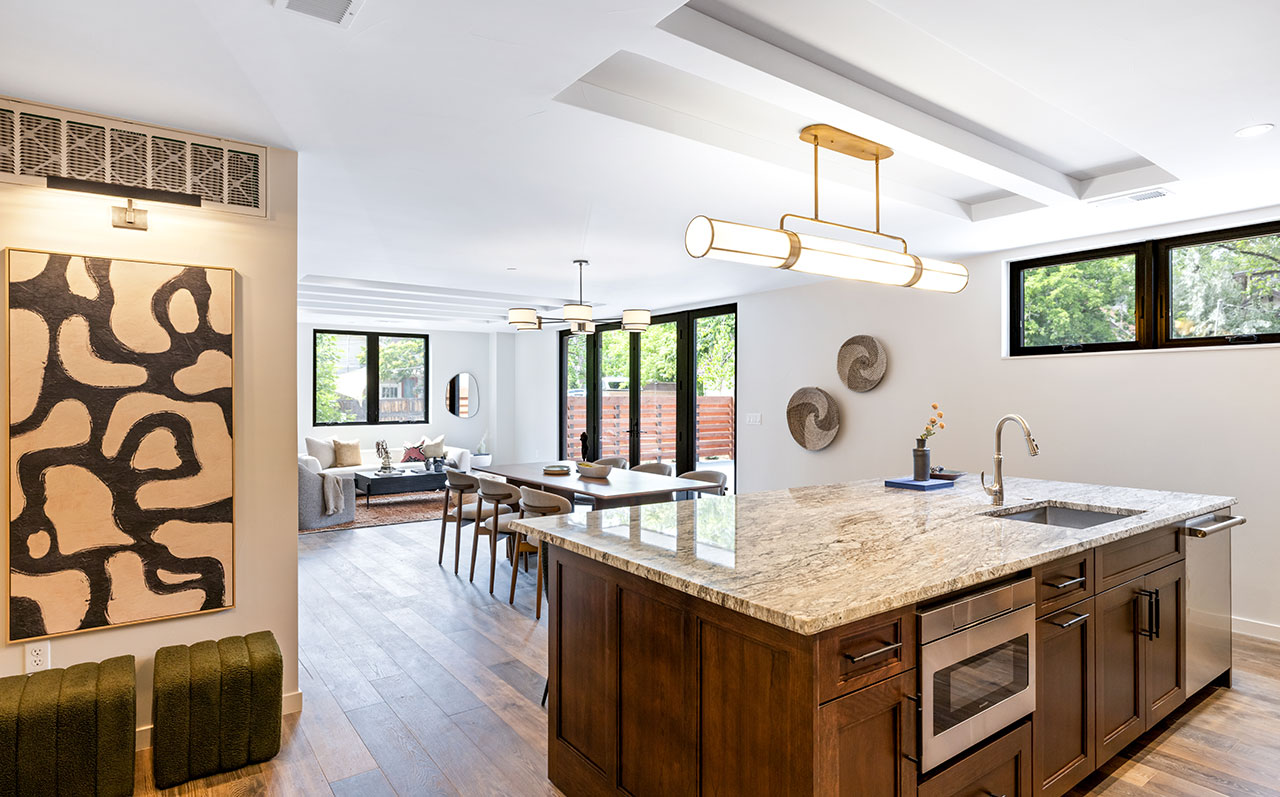 The Terraces on Spruces kitchen and dining area